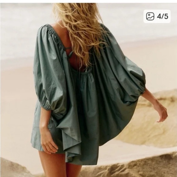 Free-estBold in Bali Mini Jaded Green Top Dress